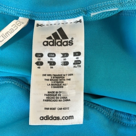 Adidas Clima365 Skort Women's XL Turquoise Blue Knit Skirt + Shorts EUC - Picture 7 of 10